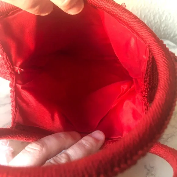 Macrame Crochet Handbag red - Picture 4 of 9